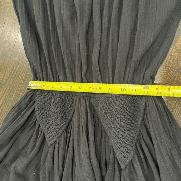 Free People Dress Women’s Large Black Gaia Mini Gauzy Boho Oversized Whimsigoth - Picture 11 of 11